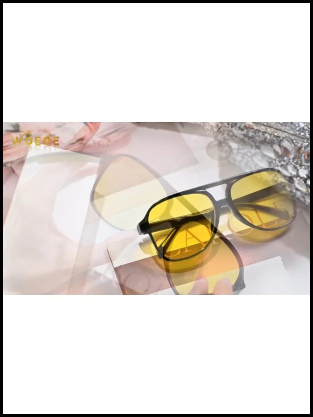 Retro Aviator Sunglasses with UV400 Protection Plastic Frame